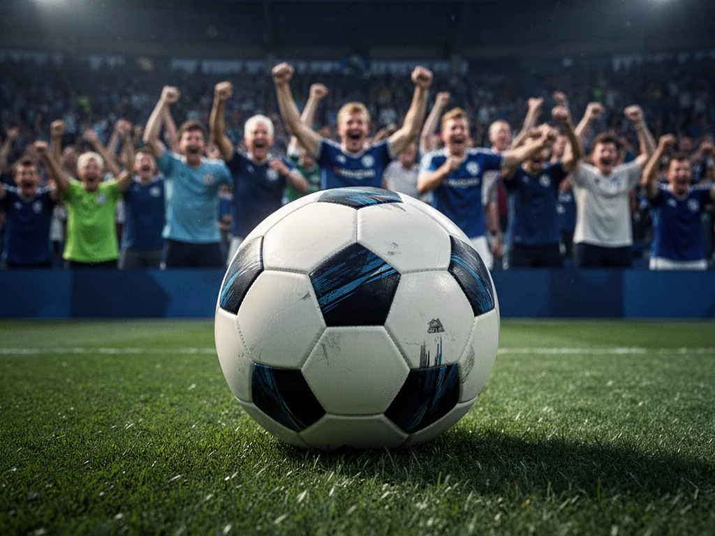 Profesjonalna piłka nożna leżąca na murawie stadionu w oczekiwaniu na mecz Manchester United – West Ham.